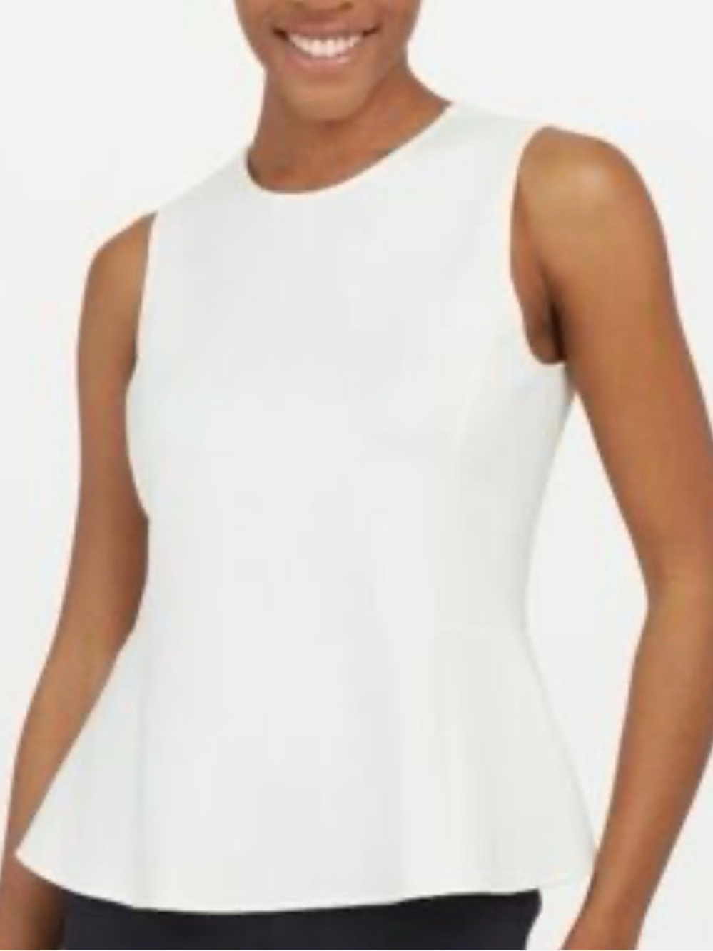 SPANX White Sleeveless Peplum Shell Sz S NWT